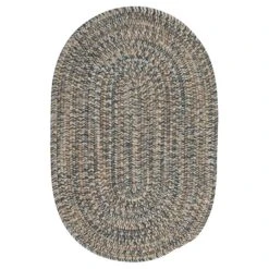 Colonial Mills Carrington Tweed Navy And Tan 7-ft X 7-ft Indoor/Outdoor Round Area Rug