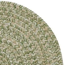 Colonial Mills Carrington Tweed Green 1-1/2-ft X 2.5-ft Indoor/Outdoor Oval Area Rug