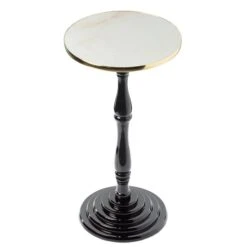 Fabulaxe White And Black Wooden Round End Table -Safavieh Shop 331023386 AlternateImage2 l