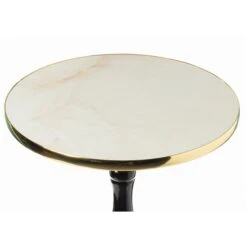 Fabulaxe White And Black Wooden Round End Table