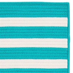 Colonial Mills Aniston Runner 2-ft X 10-ft Aqua Rectangular Indoor/Outdoor Stripe Farmhouse/Cottage Runner