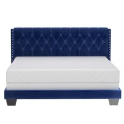 WHI Blue King Velvet Upholstered Bed 8 WHI Blue King Velvet Upholstered Bed -Safavieh Shop 331025315 AlternateImage2 l