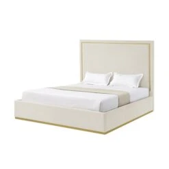 Inspired Home Aksel Beige Queen Platform Bed