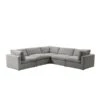 Inspired Home Yaritza Modern Grey Linen L-Sectional
