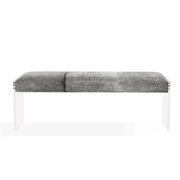 Plata Import N/A 54-in Modern Grey Bench 2 Plata Import N/A 54-in Modern Grey Bench - Image 2