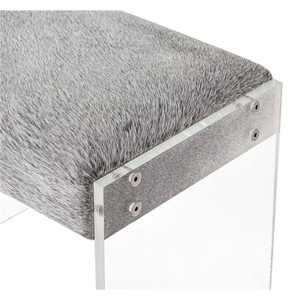 Plata Import N/A 54-in Modern Grey Bench 3 Plata Import N/A 54-in Modern Grey Bench - Image 3