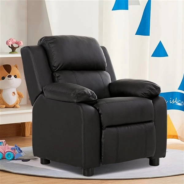 Costway 29-in Black Upholstered Kids Accent Chair 3 Costway 29-in Black Upholstered Kids Accent Chair - Image 3