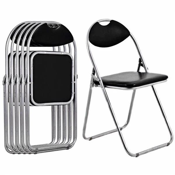 Costway Outdoor Black Metal Solid Standard Folding Chair - 6-Pack 1 Costway Outdoor Black Metal Solid Standard Folding Chair - 6-Pack
