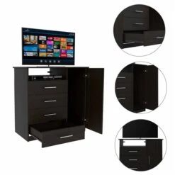 FM Furniture Carolina Black 4-Drawer Combo Dresser -Safavieh Shop 331040209 AlternateImage2 l