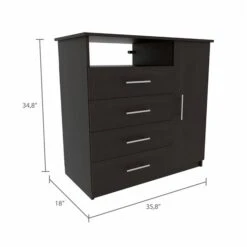 FM Furniture Carolina Black 4-Drawer Combo Dresser -Safavieh Shop 331040209 AlternateImage3 l