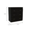FM Furniture Burlington Black 3-Drawer Standard (Horizontal) Dresser