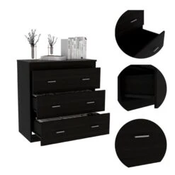 FM Furniture Burlington Black 3-Drawer Standard (Horizontal) Dresser -Safavieh Shop 331040379 AlternateImage3 l