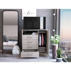 FM Furniture Carolina Light Grey 4-Drawer Standard Dresser