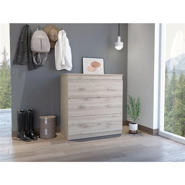 FM Furniture Dove Light Grey-White 3-Drawer Standard Dresser 5 FM Furniture Dove Light Grey-White 3-Drawer Standard Dresser - Image 5
