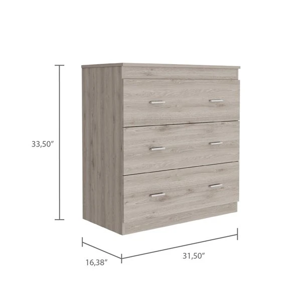 FM Furniture Dove Light Grey-White 3-Drawer Standard Dresser 2 FM Furniture Dove Light Grey-White 3-Drawer Standard Dresser - Image 2