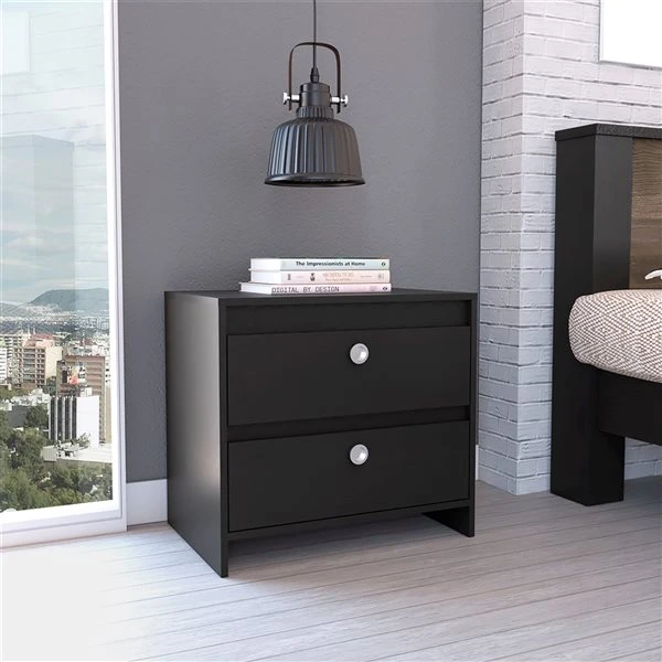FM Furniture Lily Black Nightstand 4 FM Furniture Lily Black Nightstand - Image 4