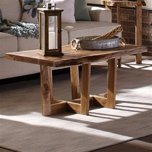 Alaterre Berkshire Natural Live Edge 42-in Wood Coffee Table 1 Alaterre Berkshire Natural Live Edge 42-in Wood Coffee Table