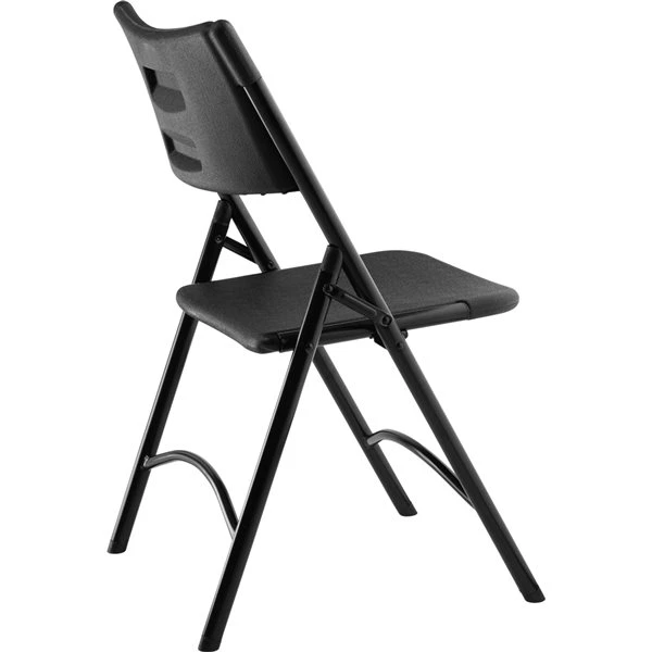 National Public Seating 600 Series Indoor/Outdoor Black Plastic Solid Standard Folding Chairs With Steel Frame - 4-Pack 3 National Public Seating 600 Series Indoor/Outdoor Black Plastic Solid Standard Folding Chairs With Steel Frame - 4-Pack - Image 3