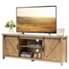 Costway Rustic Oak TV Cabinet For TV's Up To 60-in