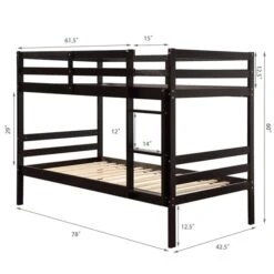 Costway Espresso Twin Over Twin Bunk Bed -Safavieh Shop 331060050 AlternateImage1 l