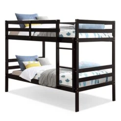 Costway Espresso Twin Over Twin Bunk Bed -Safavieh Shop 331060050 AlternateImage3 l