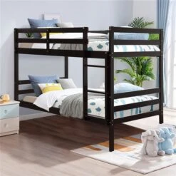 Costway Espresso Twin Over Twin Bunk Bed -Safavieh Shop 331060050 AlternateImage4 l
