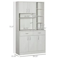 HomCom Ash White Particleboard Storage Cabinet