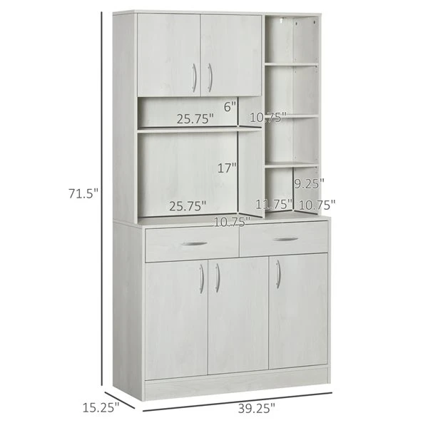 HomCom Ash White Particleboard Storage Cabinet 1 HomCom Ash White Particleboard Storage Cabinet