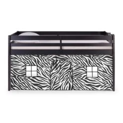 Alaterre Jasper Espresso And Zebra Toddler Bed With Tent