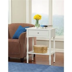 Alaterre Shaker Cottage Ivory Wood Rectangular End Table With Drawer 8 Alaterre Shaker Cottage Ivory Wood Rectangular End Table With Drawer -Safavieh Shop 331061961 AlternateImage1 l