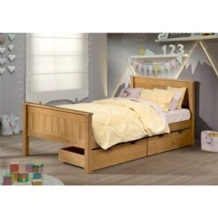 Alaterre Harmony Cinnamon Twin Platform Bed With Integrated Storage
