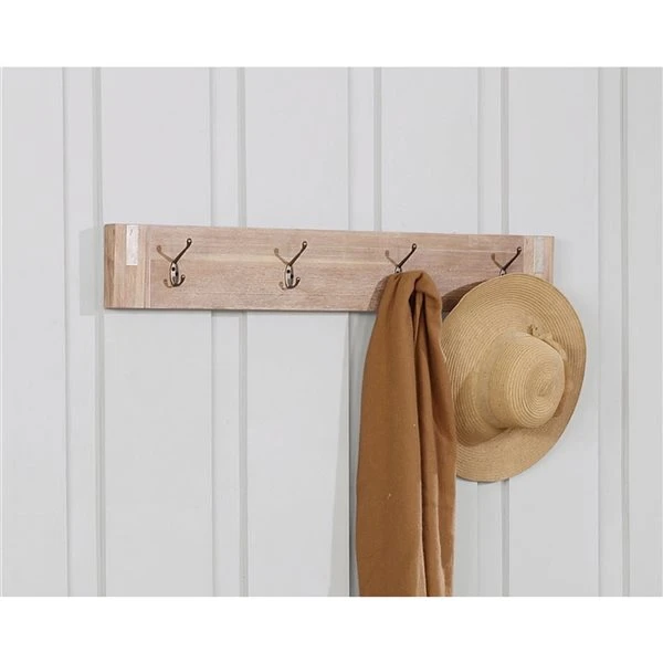 Alaterre Woodstock Rustic Natural 4-Hook Hook Rack 4 Alaterre Woodstock Rustic Natural 4-Hook Hook Rack - Image 4