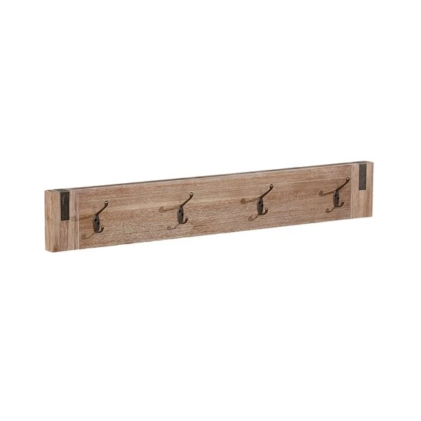 Alaterre Woodstock Rustic Natural 4-Hook Hook Rack 3 Alaterre Woodstock Rustic Natural 4-Hook Hook Rack - Image 3