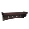 Alaterre Shaker Cottage Espresso 4-Hook Hook Rack With Tray Shelf