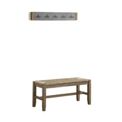 Alaterre Newport Concrete Grey And Brown 5-Hook Hook Rack And Bench -Safavieh Shop 331062181 MainImage 001 l