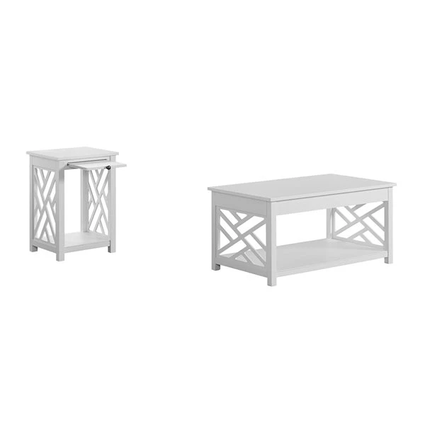 Alaterre Coventry 36-in White Pine Accent Table Set - 2-Piece 3 Alaterre Coventry 36-in White Pine Accent Table Set - 2-Piece - Image 3