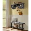 Alaterre Pomona Rustic Grey And Black Accent Bench