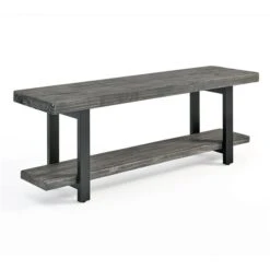 Alaterre Pomona Rustic Grey And Black Accent Bench -Safavieh Shop 331062224 MainImage 001 l
