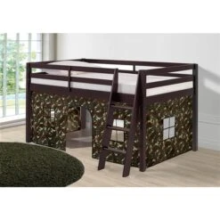 Alaterre Roxy Espresso And Green Camo Toddler Bed With Tent -Safavieh Shop 331062239 AlternateImage3 l