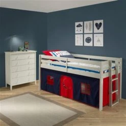 Alaterre Jasper Dove Grey, Blue And Red Toddler Bed With Tent -Safavieh Shop 331062285 AlternateImage1 l