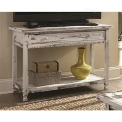 Alaterre Country Cottage White Rustic Console Table -Safavieh Shop 331062296 AlternateImage4 l