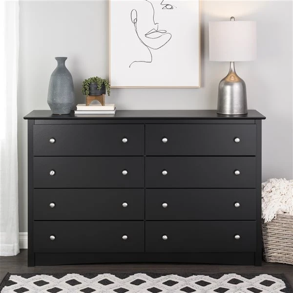 Prepac Sonoma Black Pine 8-Drawer Double Dresser 1 Prepac Sonoma Black Pine 8-Drawer Double Dresser
