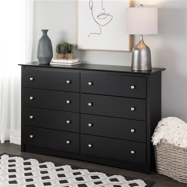 Prepac Sonoma Black Pine 8-Drawer Double Dresser 5 Prepac Sonoma Black Pine 8-Drawer Double Dresser - Image 5