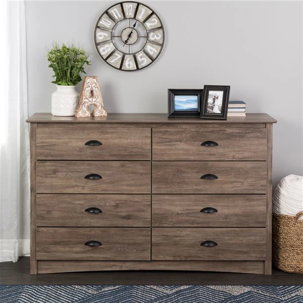 Prepac Salt Spring Drifted Grey Pine 8-Drawer Double Dresser 5 Prepac Salt Spring Drifted Grey Pine 8-Drawer Double Dresser - Image 5