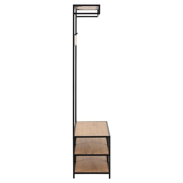 Seaford Industrial Freestanding Clothes Rack With 3 Shelves And Hooks 4 Seaford Industrial Freestanding Clothes Rack With 3 Shelves And Hooks - Image 4