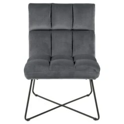 Actona Alba Modern Dark Grey Velvet Chaise Lounge -Safavieh Shop 331062743 AlternateImage2 l