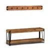 Alaterre Ryegate Rustic Natural 6-Hook Hook Rack And Bench