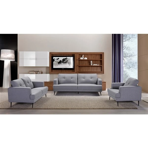 HomeTrend Avery Grey Living Room Set - 3-Piece 2 HomeTrend Avery Grey Living Room Set - 3-Piece - Image 2