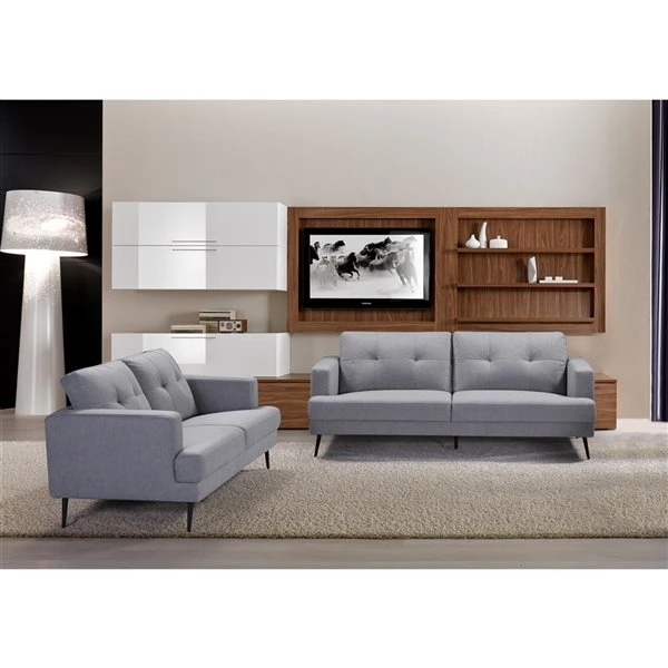HomeTrend Avery Grey Living Room Set - 2-Piece 1 HomeTrend Avery Grey Living Room Set - 2-Piece