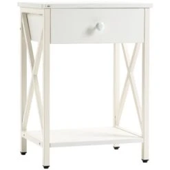 HomCom White 1-Drawer Nightstand 9 HomCom White 1-Drawer Nightstand -Safavieh Shop 331067612 MainImage 001 l